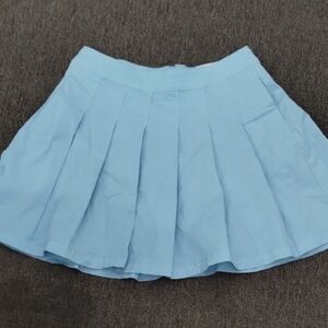 American Eagle Light Blue Super High Rise Pleated Skirt